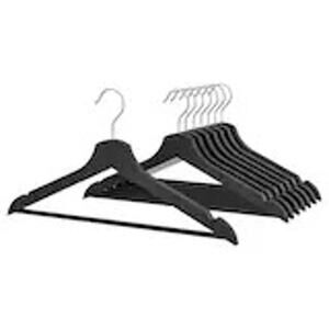 IKEA Bumerang Wooden Clothes Hangers Black Set of 8 NWT
